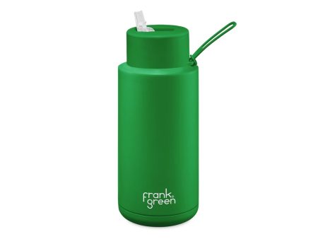 Frank Green Ceramic Reusable Bottle With Straw Lid 1000ml 34oz - Evergreen (Limited Edition) Online