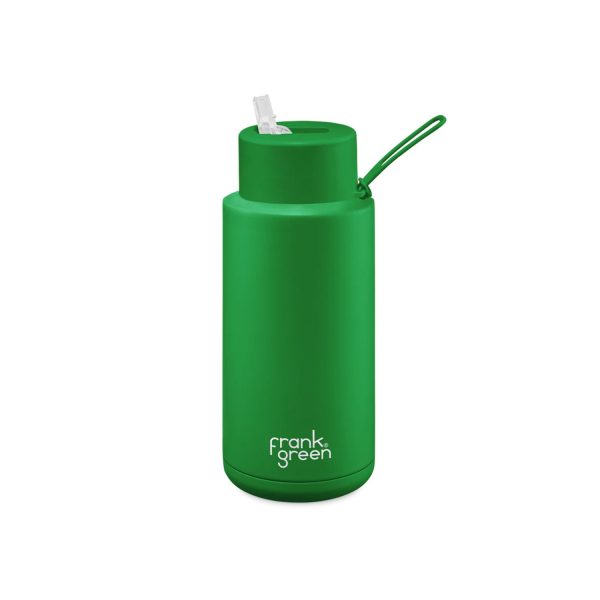 Frank Green Ceramic Reusable Bottle With Straw Lid 1000ml 34oz - Evergreen (Limited Edition) Online