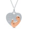 .01ctw Diamond Mother & Child Heart Pendant Cheap