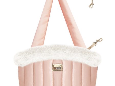 Milk and Pepper, French Designer Nanouk Carry Bag Pink with off-white Fur For Discount