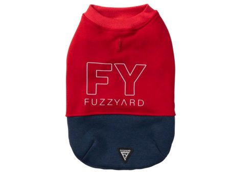 Fuzzyard Track Sweater - Red   Navy Fashion