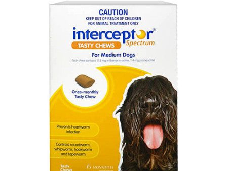 Interceptor Heart Worm & Worms  -  Dogs 11-22kg  -  3 pack Hot on Sale