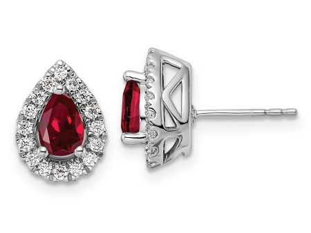 Garnet Diamond Halo Earrings For Sale