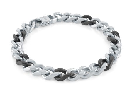 Italgem Men s 8  IP Steel Curb Link Bracelet Cheap