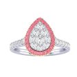 1ctw Pink Lab Grown Diamond Halo Ring Online