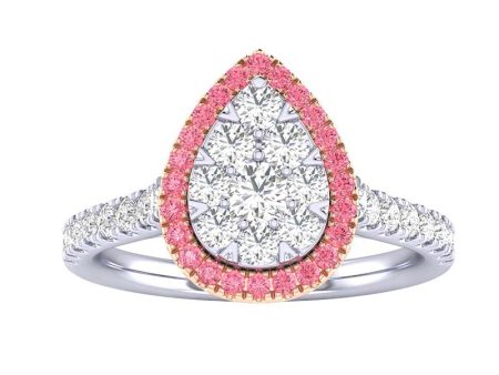 1ctw Pink Lab Grown Diamond Halo Ring Online