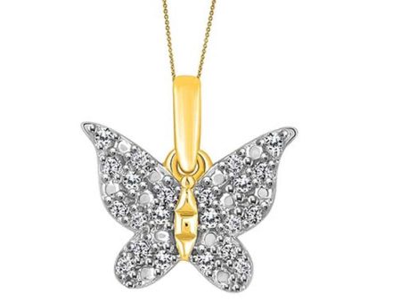 .10ctw Diamond Butterfly Pendant Hot on Sale