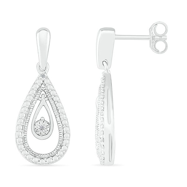 .01ctw Diamond Pear Shape Stud Earrings Online Hot Sale