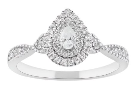 1 3ctw Diamond Pear Halo Engagement Ring on Sale