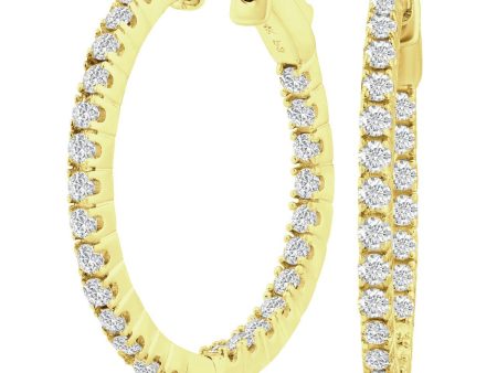 2ctw Lab Grown Diamond In & Out Hoop Earrings on Sale