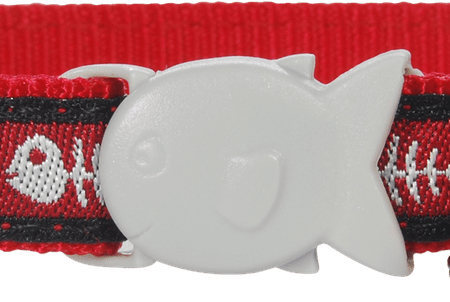 Red Dingo Fishbone Cat Collar - Red Cheap