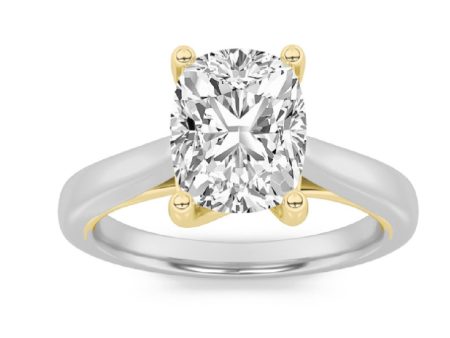 2ct Certified Lab Grown Diamond Two Tone Solitaire Engagement Ring on Sale