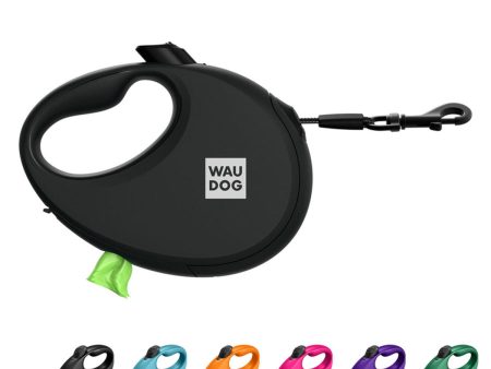 WAUDOG R-LEASH RETRACTABLE DOG LEASH WITH WASTE BAG CONTAINER, REFLECTIVE TAPE For Discount