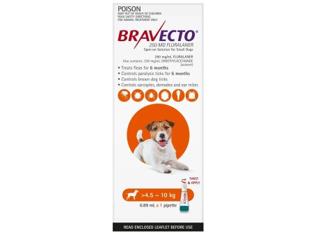 Bravecto Spot On Tick & Flea - Dogs 4.5 to 10kg Discount