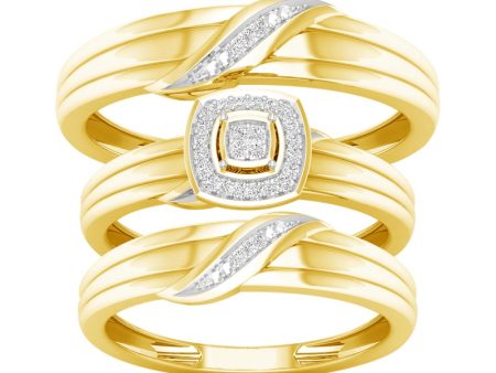 .07ctw Diamond Bridal Set with Matching Men s Diamond Band For Sale