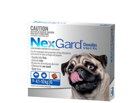 NexGard Ticks & Fleas  -  Dogs 4.1-10kg  -  3 & 6 pack on Sale