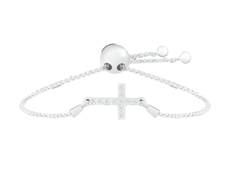 .05ctw Diamond Cross Bolo Bracelet Online Hot Sale