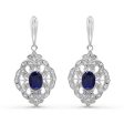 Diamond Sapphire Antique Style Earrings Online Sale