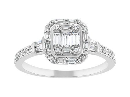 1 2ctw Diamond Halo Engagement Ring on Sale