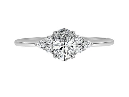 .62ctw Petite Oval Lab Grown Diamond Engagement Ring For Sale