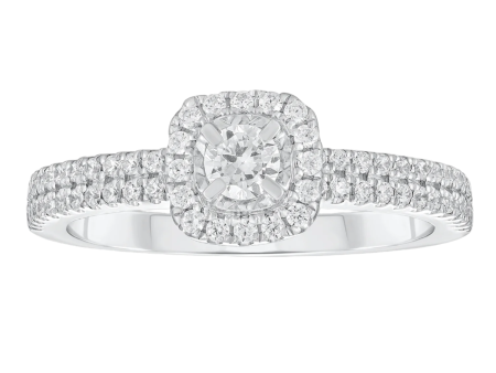 1 2ctw Diamond Halo Promise Forever Engagement Ring Discount