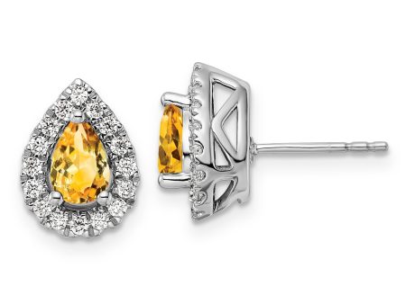 Citrine Diamond Halo Earrings Online Sale