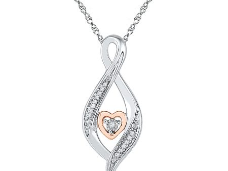 .03ctw Diamond Infinity Heart Pendant Hot on Sale