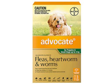 Advocate Fleas, Heartworm & Worms  -  Dogs up to 4kg  -  3 pack Cheap