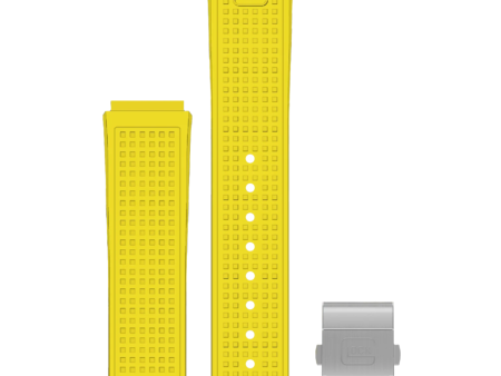 Glock Yellow 22MM White Clasp Watch Band Fashion