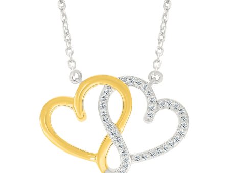 .13ctw Double Heart Diamond Necklace Online now